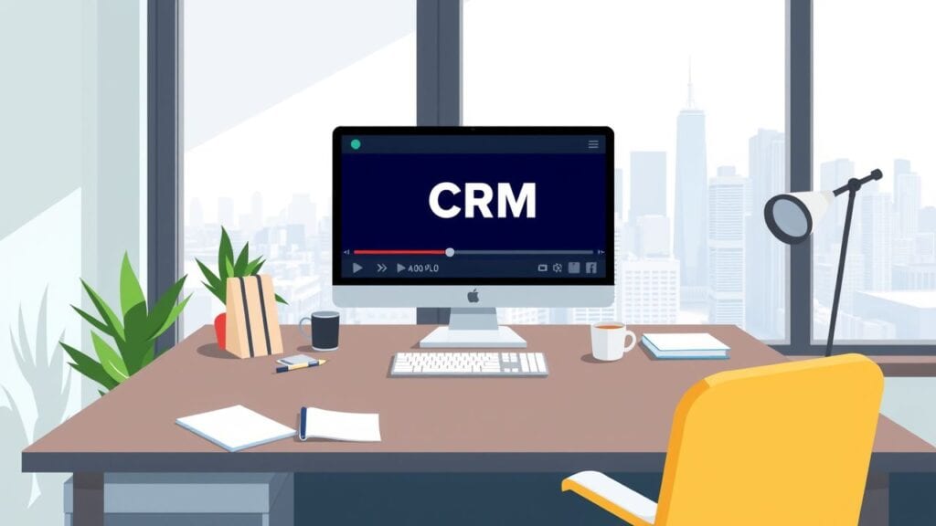 Een opgeruimd kantoorbureau met computer, notitieboeken en koffie.