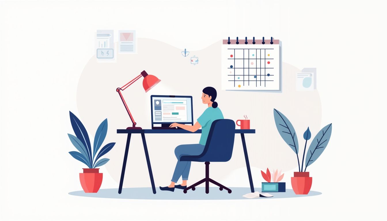 Een minimalistisch en modern kantoor met een lichte chaos.