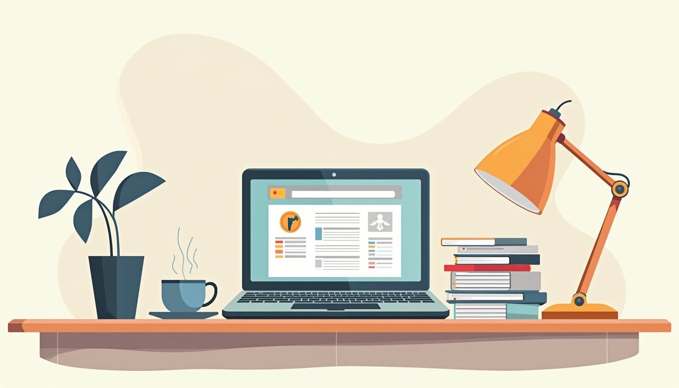 Een minimalistische vectorafbeelding van een oude laptop met een CRM-interface.